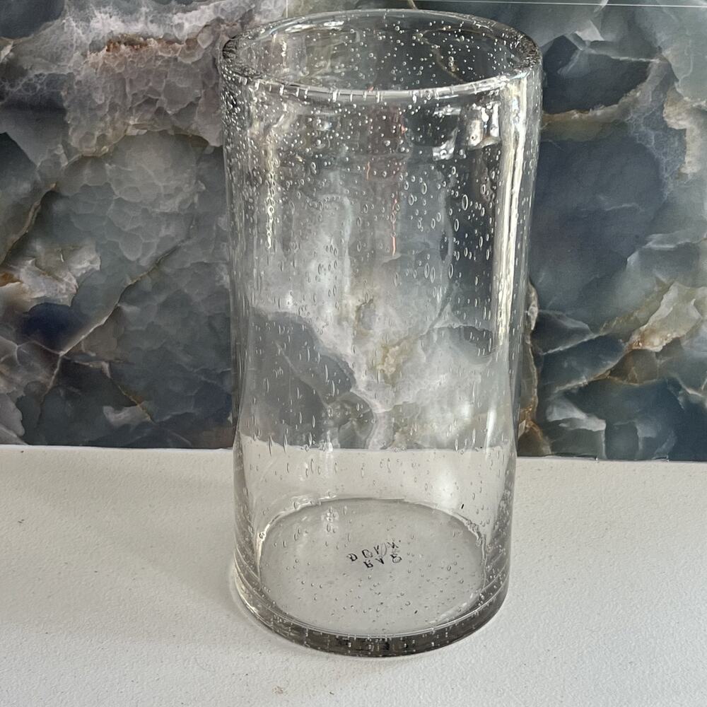 Rae Dunn Glass Vase 9.5" Tall Cylindrical Bubble